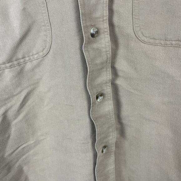 Harve Benard Mens M Long Sleeve Button Down Shirt Heavy Oxford Pockets Rayon - Picture 4 of 7